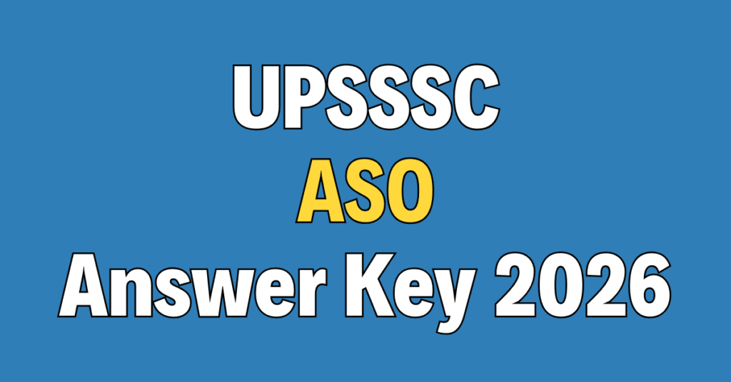 UPSSSC ASO Assistant Statistical Officer Answer Key 2026