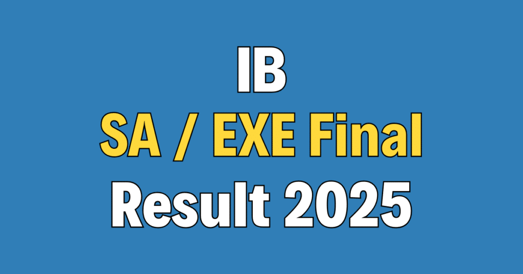 IB Security Assistant / Executive Final Result 2025