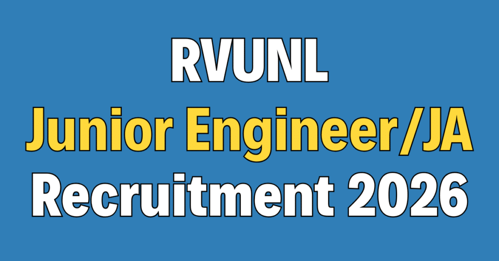 RVUNL Junior Engineer Notification 2026