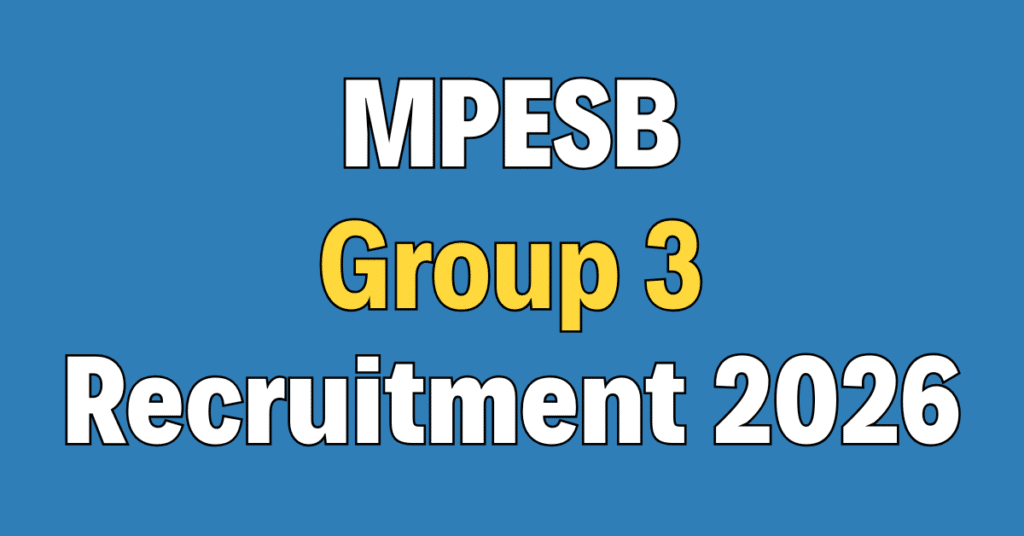 MPESB Group 3 (Sub Engineer) Recruitment 2026