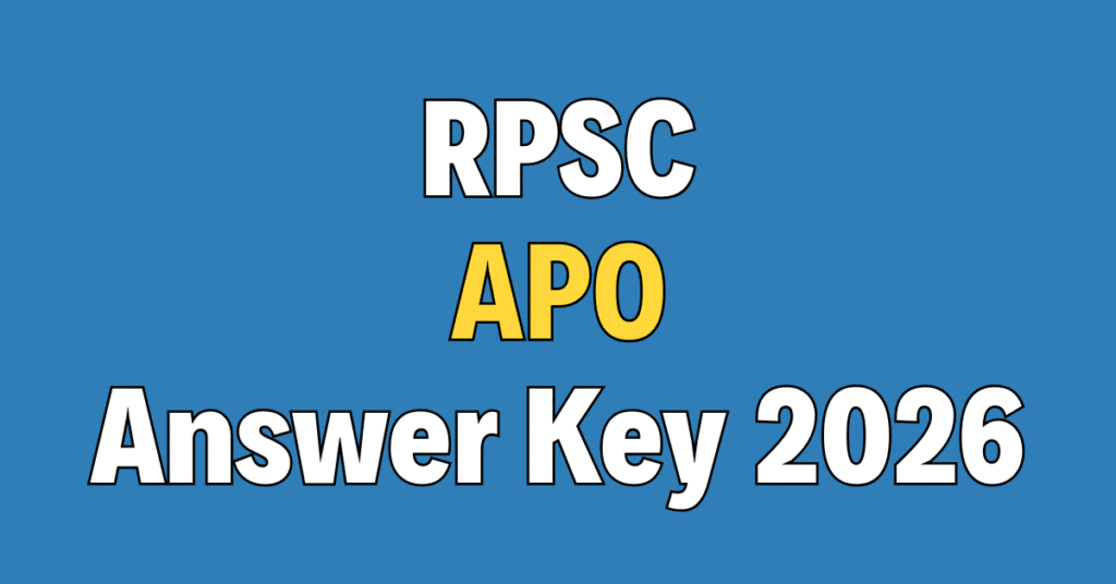 RPSC Assistant Prosecution Officer Answer Key 2026