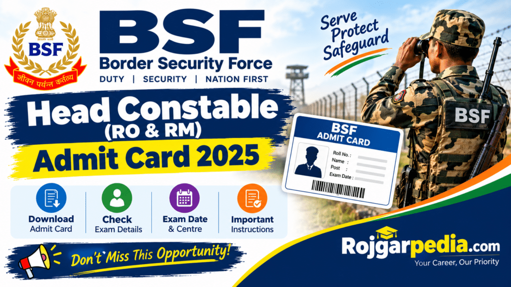 BSF Head Constable (RO & RM) Admit Card 2025