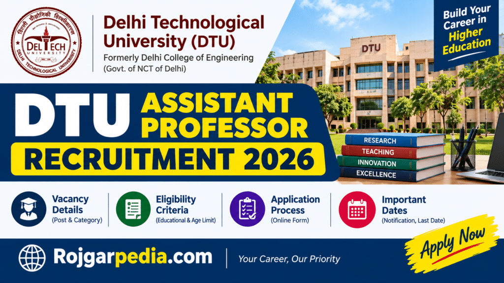 DTU Assistant Professor Recruitment 2026