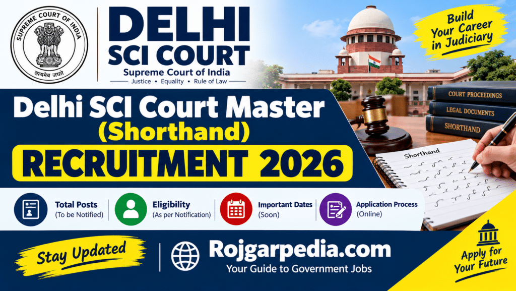 Delhi SCI Court Master (Shorthand) Recruitment 2026