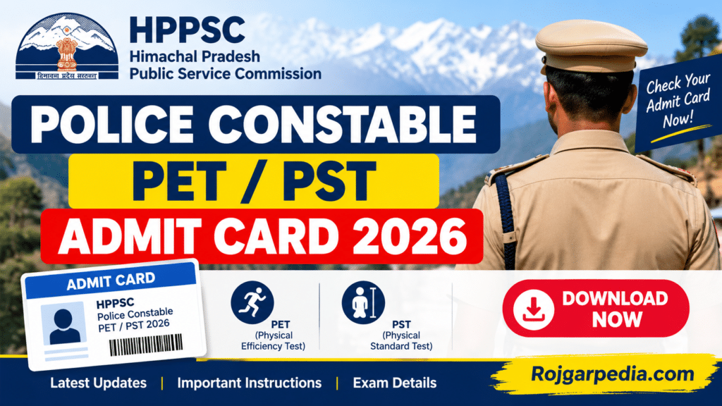 HPPSC Police Constable PET PST Admit Card 2026