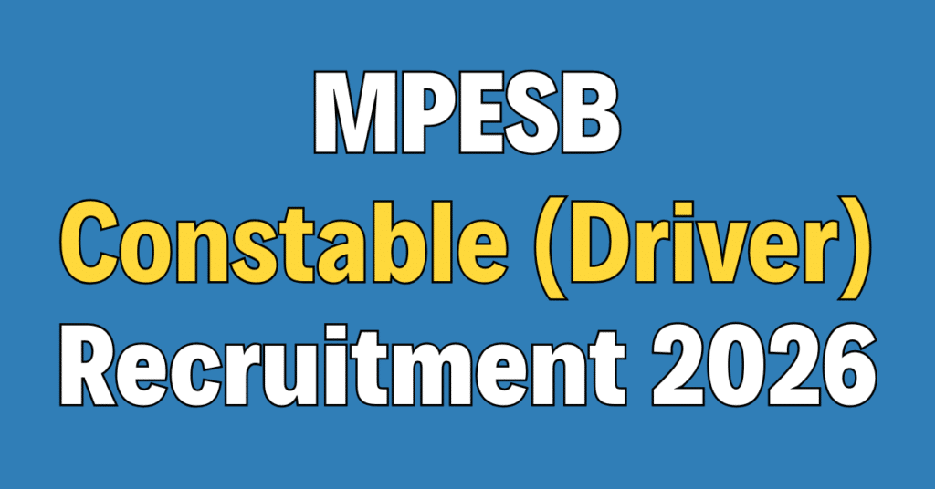MPESB Constable (Driver) Recruitment 2026