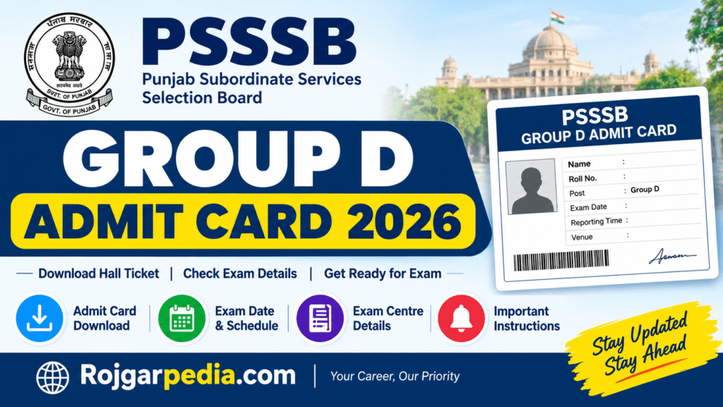 PSSSB Group D Admit Card 2026