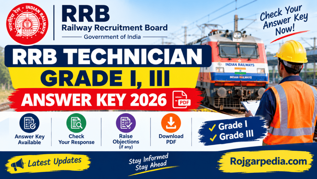 RRB Technician Grade I,III Answer Key 2026